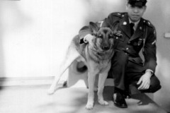1968 - Victor Aguilar in uniform with his dog.